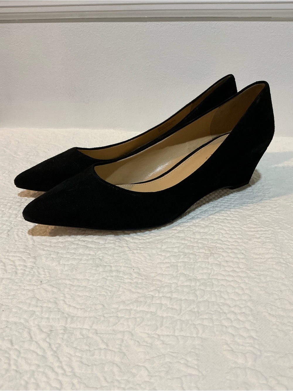 💙 Talbots Women’s Black Leather Suede 2 Inch Wedge Heel - Size 10